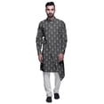 thumbnail image 1 of Atasi Designer Kurta Pajama For Men Printed Angrakha Kurta Set Summer Clothing, 1 of 3