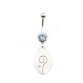 thumbnail image 1 of Belly Button Ring with Spiral and Cubic Zirconia Stone 14g, 1 of 6
