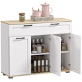 thumbnail image 1 of HOMCOM Buffet Bahut avec Tiroir et Tablettes Ajustables, Blanc, 1 of 10