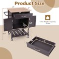 thumbnail image 3 of Gymax Rolling Kitchen Island Cart w/ Drawer 2-Door Storage Cabinet Bottom Tray Brown, 3 of 9