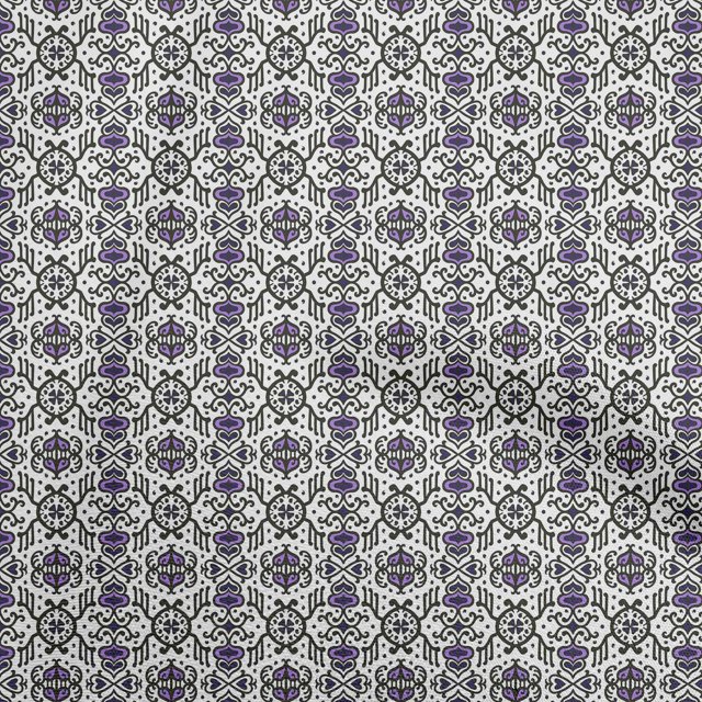 oneOone Rayon Purple Fabric Asian Block Sewing Craft Projects Fabric Prints By Yard 56 Inch Wide