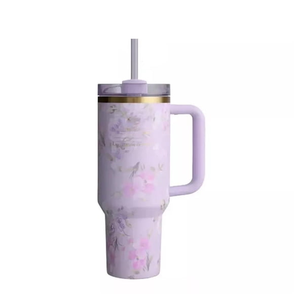 LILELIS Stainless Steel Double Insulated Cup 40Oz Automobile Cup with Handle Bingba Cup Cup White One Size