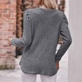 thumbnail image 4 of Yuyuzo Womens Round Neck Ruffle Shoulder Long Sleeve Striped Solid Color Tops Fall Casual Tops, 4 of 5