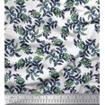thumbnail image 1 of Soimoi Poly Georgette Fabric Leaves & Floral Block Print Sewing Fabric Yard 52 Inch Wide, 1 of 3