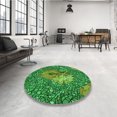 thumbnail image 4 of Ahgly Tapis d'Intérieur Lavable en Machine Carré Transitionnel Vert Néon, 4 Pieds Carré, 4 of 7
