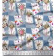 thumbnail image 1 of Soimoi Polyester Crepe Fabric Leaves & Flower Floral Printed Fabric 1 Yard 52 Inch Wide, 1 of 3