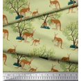 thumbnail image 2 of Soimoi Rayon Fabric Tree & Kangaroo Animal Decor Fabric Printed Yard 42 Inch Wide, 2 of 3