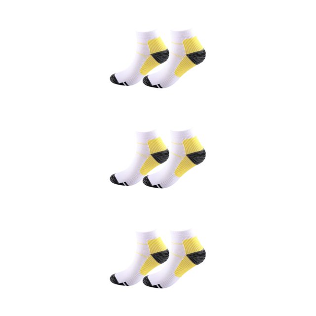 Wweixi 2piece Relieve Foot Fatigue Compression Socks For Greater Comfortable To Wear Ankles Socks yellow S/M 3Set