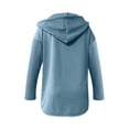 thumbnail image 5 of Swstbby Soldes d'Automne! Hauts d'Automne pour Femmes Grande Taille, Chandail à Capuchon à Manches Longues Patchwork Décontracté à Contraste de Couleurs Bleu m, 5 of 5