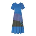 thumbnail image 4 of FAIWAD Robe à Manches Courtes pour Femme Grande Taille, à Blocs de Couleur, Robe d'Été Décontractée, Fluide, Coupe Trapèze, avec Poches, 4 of 4