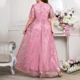 thumbnail image 4 of Ovzne Robes pour Femmes 2025 Robe d'Été Femmes Grande Taille Mode Élégante Longue Dentelle Col en V Jupe Jupe Robe Robe Robe d'Été Liquidation, 4 of 5