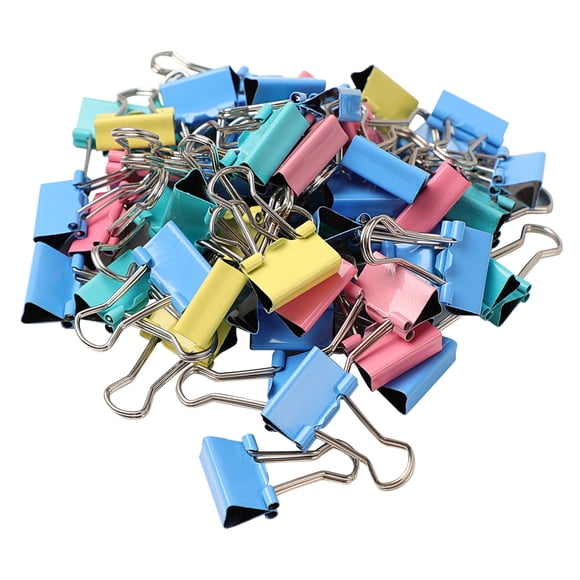 Unique Bargains School Office Paper Document Organize 15mm Metal Bookbinding Binder Clips 60pcs