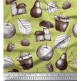 thumbnail image 1 of Soimoi Moss Georgette Fabric Mushroom, Pear Fruits Decor Fabric Printed Yard 42 Inch Wide, 1 of 3