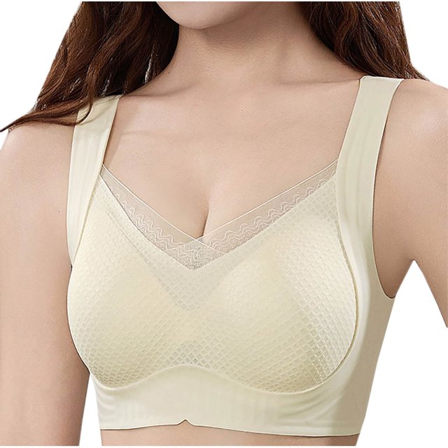 Timegard Bras for Women Wireless Lace Full Coverage High Support Comfy Everyday Bralette Solid Color