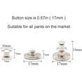 thumbnail image 3 of Pants Button,Jean Buttons Pins for Loose Jeans, 4 Sets,0.67 inch,Adjustable Button for Jeans, Reusable and Adjustable Metal Pants Button Tightener, No Sew And No Tools Instant,Replacement(Silver), 3 of 5