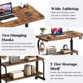 thumbnail image 4 of Soges Bureau d'Ordinateur Réglable en Hauteur de 31,5 Pouces avec Station de Recharge, Table d'Appoint Réglable Bureau Mobile pour Portable avec 2 Étagères de Rangement, Bureau Réglable sur Roulettes pour Bureau à Domicile, Sofa, Lit, Brun Rustique, 4 of 9