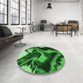 thumbnail image 4 of Ahgly Company Machine Washable Indoor Square Transitional Deep Emerald Green Area Rugs, 6' Square, 4 of 7
