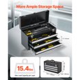 thumbnail image 2 of KFFKFF Metal Tool Box, 20.5-inch, Portable Metal Tool Box with 3 Drawers, Small Tool Chest with EVA Liners, 2 of 9