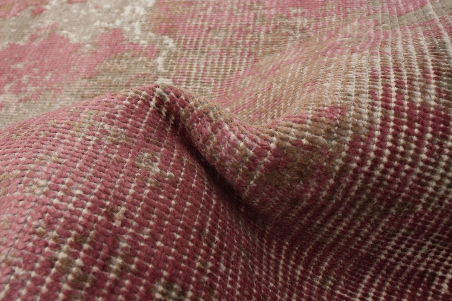 ECARPETGALLERY 5'0" x 7'8" Contemporary Galleria Hand Loomed Area Rug for Living Room, Dining Room and Bedroom in Pink