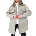 thumbnail image 1 of CEHVOM Manteau Sans Capuche Chaud Uni pour Femmes, Coupe Ajustée, Parka d'Hiver, Manteau, Liquidation, 1 of 6