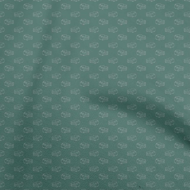 oneOone Tissu Coton Vert Sarcelle Rétro pour Canapé Robe Tissu Imprimé au Mètre 42 Pouces de Large
