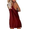 thumbnail image 4 of RBCKVXZ Robe Courte Athlétique Sans Manches pour Femmes avec Short Intégré Été Tennis Entraînement Active Combinaison Sportive Bretelles Spaghetti Robes Rouge G, 4 of 8