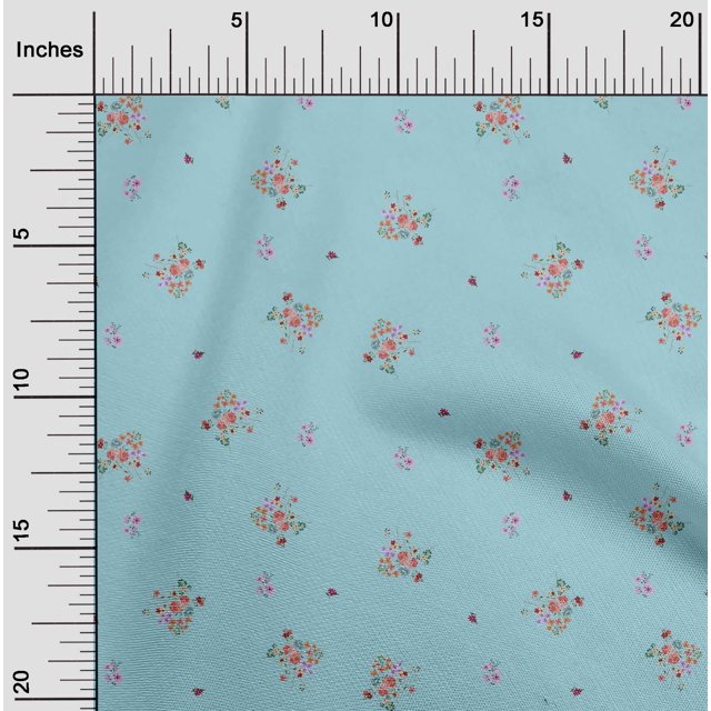oneOone Polyester Lycra Fabric Leaves & Flower Floral Decor Fabric Printed BTY 56 Inch Wide