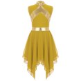 thumbnail image 2 of MSemis Robe de Danse de Louange Sans Manches pour Filles Enfants, Robe de Culte Liturgique, Costume, Robe d'Église, Robe Longue 6-16 Ans Jaune 12, 2 of 6