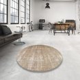 thumbnail image 3 of Ahgly Company Tapis d'Intérieur Rond Traditionnel Amande Foncé Brun Persan, 4 Pieds Rond, 3 of 6