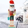 thumbnail image 4 of Abbracc Traditional Wood Nutcracker Figures Christmas Nutcrackers Decorations Nutcracker Red, 4 of 9