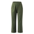 thumbnail image 4 of LSLJS Women Casual Solid Color Pockets Elastic Waist Comfortable Straight Calf-Length Pants, 4 of 7