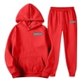 thumbnail image 3 of SGMVNU Ensemble de Survêtement pour Homme Chandail à Capuchon Survêtement avec Tenue de Joggers Survêtement Tenue d'Automne Hiver Tenue Décontractée Course Jogging Sport Ensemble de Confort (Rouge, TG), 3 of 4