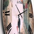 thumbnail image 2 of Designart 'Paris Romance Couples II' Traditional wall clock, 2 of 4