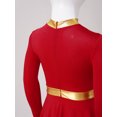 thumbnail image 4 of RUNQHUI Robe de Danse pour Filles Enfants Patchwork Métallique Ourlet Asymétrique Culte Église Rouge 10, 4 of 7