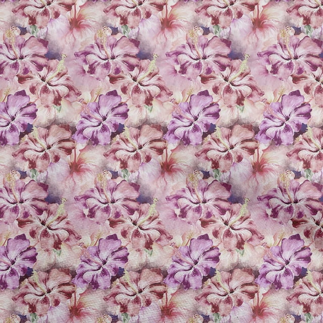 oneOone Viscose Jersey Purple Fabric Floral Craft Projects Decor Fabric Printed By The Yard 60 Inch Wide-KB
