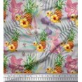 thumbnail image 1 of Tissu de Georgette Poly Gris Pomme Imprimé par Yard 52 Pouces de Large, 1 of 3