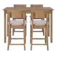 thumbnail image 3 of Linon Jordan Upholstered Five Piece Tavern Set in Rustic Gray Wash Wood, 3 of 16