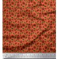 thumbnail image 1 of Soimoi Tissu Popeline de Coton Feuilles & Roses Imprimé Floral 1 Yard 42 Pouces de Large, 1 of 3