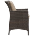 thumbnail image 2 of Modway Conduit 17" Rattan & Aluminum Patio Dining Armchair in Brown & Mocha, 2 of 3