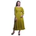 thumbnail image 1 of Bimba Feuilles Femmes Coton Smocké Boho Renaissance Longue à Volants Maxi-Robe-X-Grand, 1 of 5