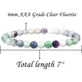 thumbnail image 2 of Bracelet Extensible Unisexe en Perles Rondes de 6 mm en Pierre Précieuse de Fluorite Claire de Qualité AAA Naturelle, 2 of 4