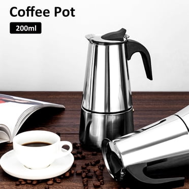 DEBGFS Moka Coffee Maker 4Cup Coffee Maker Stovetop Espresso Coffee Maker Stainless Steel Moka Pot Portable for Home Office
