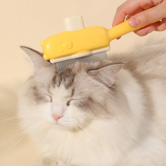 Cat Deshedding Comb with Push Button Hair Release Gentle Grooming Tool for Pet Hair Removal and Detangling for All Coat Types