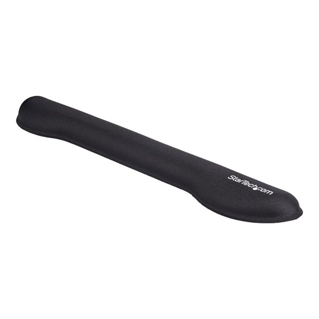 StarTech.com Foam Keyboard Wrist Rest for Ergonomic Typing Support, Padded Non-Slip Keyboard Cushion, Laptop or Desktop Computer Keyboard Wrist, Hand & Arm Rest, Soft Black Nylon Rest Pad - Soft Black Wrist Rest (WRSTRST) - Keyboard wrist rest - black - for P/N: LAPTOP-SIT-STAND