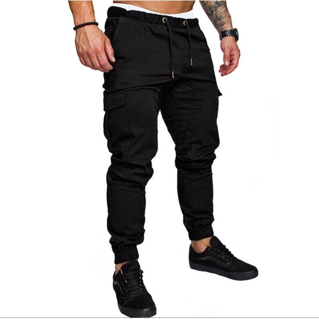 Pantalon Skinny Slim Fit Urbain Jambe Droite Décontracté Crayon Jogger Cargo