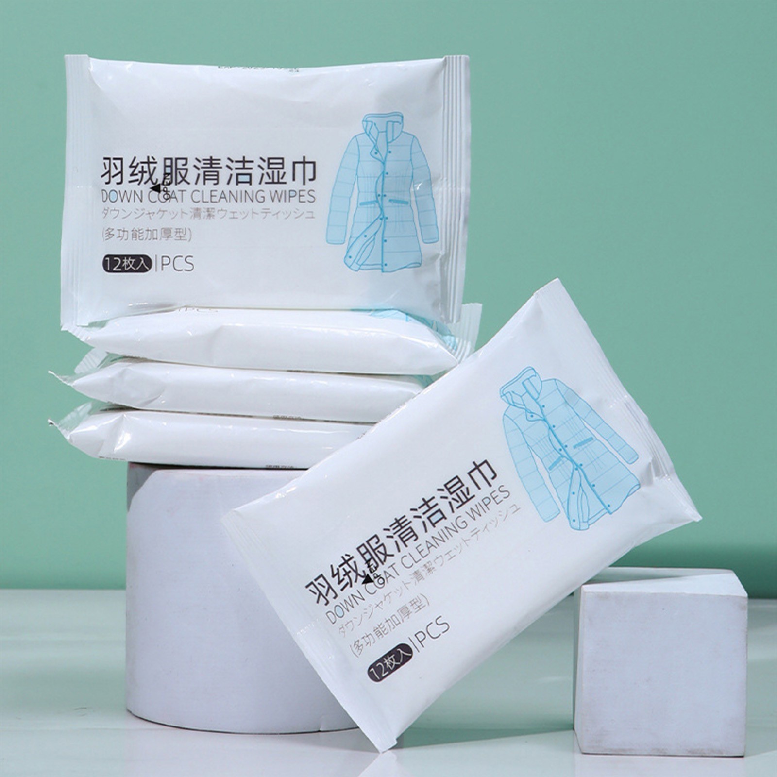 Fesfesfes Wash-free Down Jacket Cleaning Wipes,Disposable Clean Travel Wet Wipes,Stain Removal Cleaning Wipes, Easier Way to Clean Grease,Dirt, Dust from Clothes,Shoe