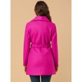 thumbnail image 4 of INSPIRE CHIC Manteau Trench Long pour Femme, Mignon, à Col Rabattu, à Simple Boutonnage, avec Ceinture, 4 of 4