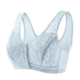 thumbnail image 1 of Bocqde Women's Front Button Closure Bralettes Sexy Solid Soft Support Full Coverage Bras Embroidery Thin Style Breathable Wire-Free Underwear Daily Bras, 1 of 4
