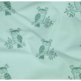 thumbnail image 4 of oneOone Organic Cotton Poplin Twill Fabric Branch & Owl Block Print Fabric BTY 42 Inch Wide, 4 of 4