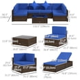 thumbnail image 3 of Outsunny 9 Pieces Wicker Patio Furniture Set with Cushion, Navy Blue, 3 of 10
